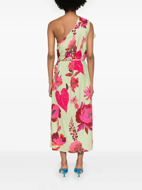 FRESH GARDEN GREEN ONE SHOULDER MAXI DRESS